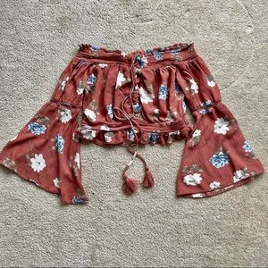 Off Shoulder Bell Sleeve Top